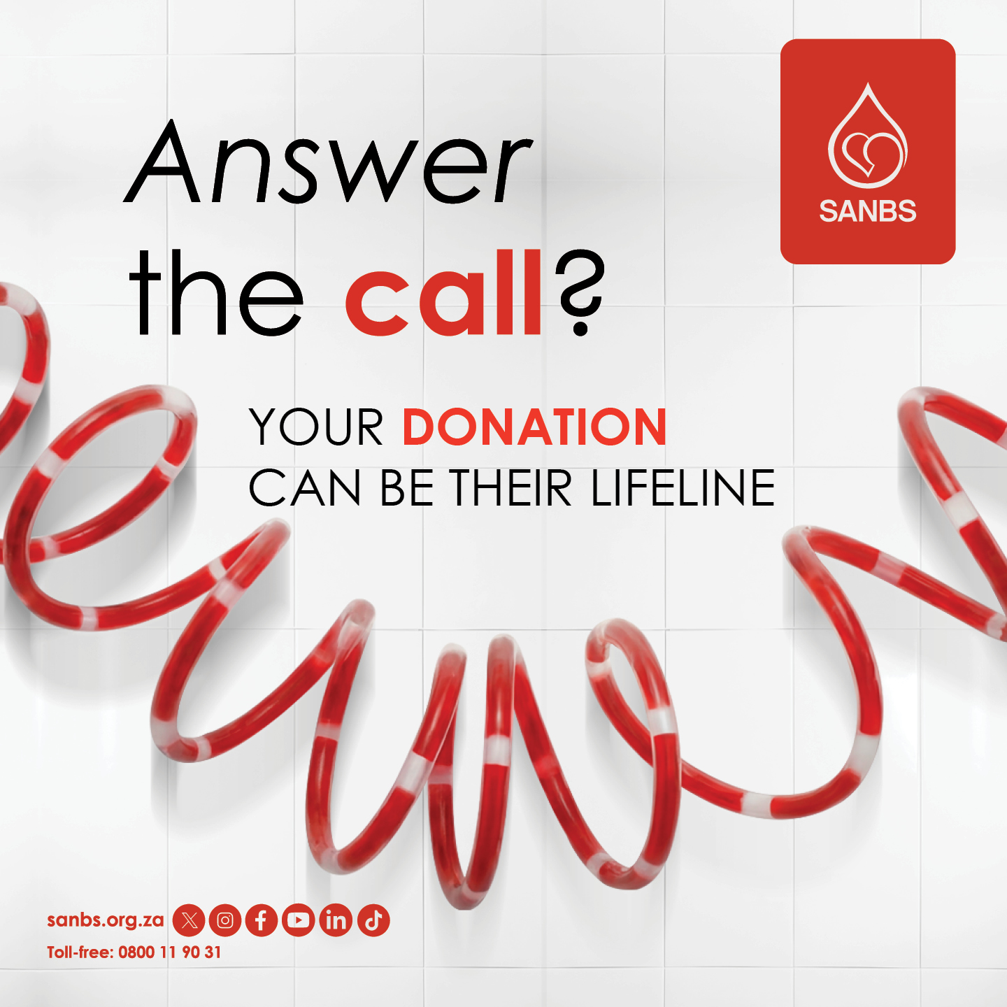 Ring Ring! South Africa's blood supply is calling, and this is one call that can't be ignored. No spam. No robocall. Just a real opportunity to save lives.